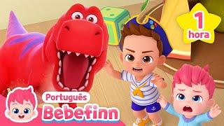 Venha brincar com dinossauro e animais | + Completo | Bebefinn em Português - Canções Infantis