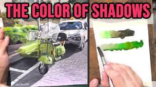 Watercolor Shadows - What COLOR Are They?