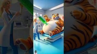  Evolution of kids : The doctor has injected the tiger on the stomach  #cat #love #cute #shorts