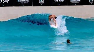 MY FIRST TIME SURFING A WAVE POOL! (w/ Ben Gravy!) Skudin Surf A.D.