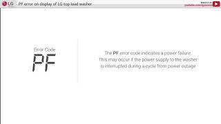 [LG Top Load Washer] - PF error code appears on display