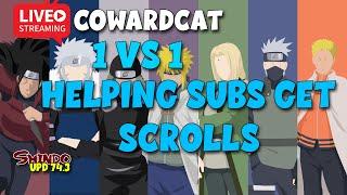 HELPING SUBS GET SCROLLS | Shindo Life | CowardCat LIVE Stream