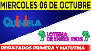 Quinielas Primera y matutina de Córdoba y Entre Rios Miércoles 6 de Octubre