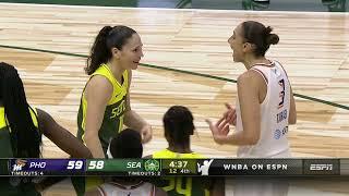 This interaction between Sue Bird and Diana Taurasi 