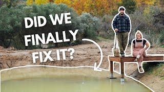 HOW WE FIXED THE MASSIVE LEAK IN OUR POND | It got MESSY