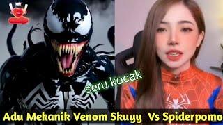 ADU MEKANIK VENOM VS SPIDERGIRLS || heriss skuyy || prank || reaction ||lucu