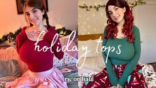 Holiday Tops Try-On Haul for Curvy Petite Girls