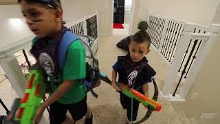 Nerf Battle with Pretend Monsters| Deion's Playtime