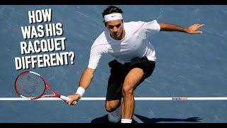 How was Federer's racquet different from the one sold in stores?