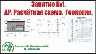 Металлический каркас Автомойки. [Занятие 1]  Сбор нагрузок. АР. Геология. Расчётная схема.