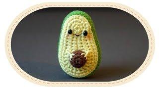 Вязаное авокадо амигуруми. Amigirumi crochet avocado.