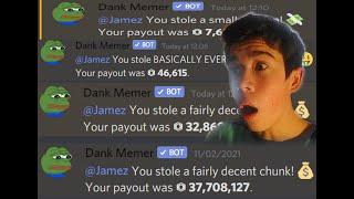 Robbing People in Dank Memer then gambling it ALL!!