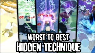 EVERY Hidden Technique RANKED From WORST To BEST | Shindo Life Subjutsu Tier List