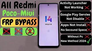 All Redmi/Poco/Xiaomi Miui 14 FRP Bypass 2024 - Remove Google Account Without PC | No Second Space