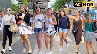 Walking in Stockholm in the summer | 4k HDR walking tour in Stockholm city | Kungsträdgården