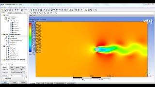 ANSYS Fluent CFD Tutorial - Flow Over a Cylinder - Von Karman Animation