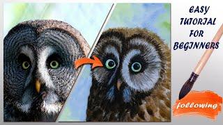Watercolor painting tutorial - The Owl - (Beginner to Intermediate)