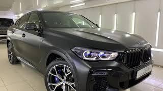 BMW X6 - бронирование полиуретановой матовой пленкой, антихром, притемнение оптики и значков