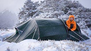 Extreme BLIZZARD CAMPING - WINTER SNOWSTORM Chaos on a MOUNTAIN