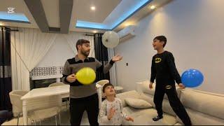 EYMEN ve ENHAR KARDEŞLERLE BALONU DÜŞÜRMEME OYUNU OYNADIK.!(balon çekimli vlog zamanı )