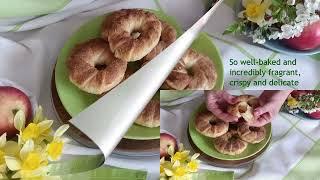 Приготуйте ці ароматні яблучні кільця у листковому тісті. Bake these puff-dough apple rings.