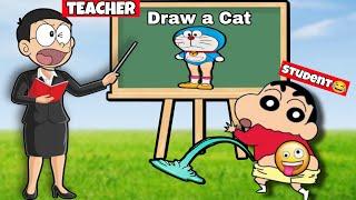 Shinchan and Nobita Became Teacher Gone Very Funny  Teacher Game