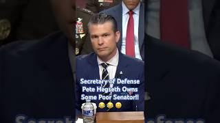 Secretary of Defense Pete Hegseth Owns Some Poor Senator!!   