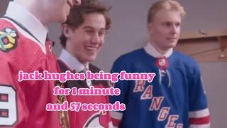 jack hughes being funny for 1 minutes and 57 seconds