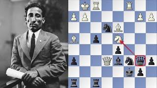 Capablanca Blunders Queen to Mir Sultan Kahn In London Simul 1929