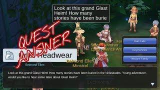 Belmond Ellen Ministrel Quest Answer - Glast Heim - Ragnarok M Eternal Love