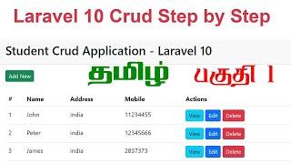 Laravel 10 Crud step by step Part 1 | Tamil