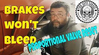 brakes wont bleed proportional valve reset this guy's garage