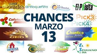 Resultados del Chance del Jueves 13 de Marzo de 2025  Loterias 