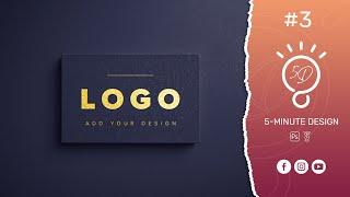 Gold foil logo mockup PSD Free Download