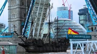 GALEON ANDALUCIA sails under TOWER BRIDGE