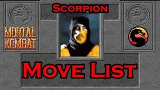 Mortal Kombat 1 (1992) - Scorpion Move List