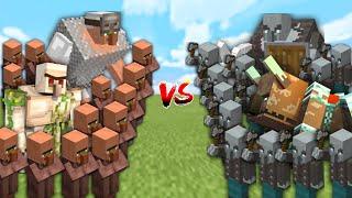 Extreme VILLAGERS vs PILLAGERS in Minecraft Mob Battle