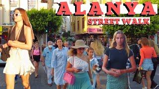 alanya street tour walking tour 2022 ! alanya city center ! antalya turkey holiday travel 4K VİDEO