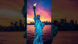 What If the Statue of Liberty Came Alive? #usa #statueofliberty #newyork #ai  #funny #fire #sunset