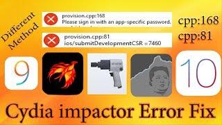 Apple  Sign in Error cpp:81 and 168 when Jailbreak and hacked apps installation using Cydia Impactor