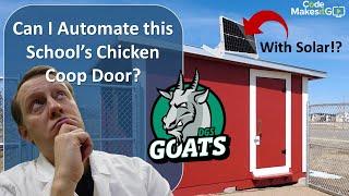Automatic chicken coop door  with solar power and battery backup