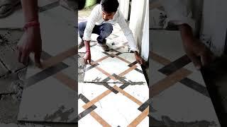 floor tiles installation work is in progress #flooring #floortiles #walltiles #construction #civil