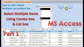 Search Multiple Items Using Combo box and List box Part 1