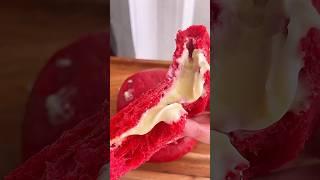 Red Velvet Bao Bun with Cream Cheese Filling #asmr