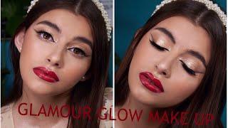 FULL GLAMOUR GLOW MAKE UP - Wieczorowy Makijaż CZERWONE USTA Clare Blanc, MAC, Charlotte Tilbury