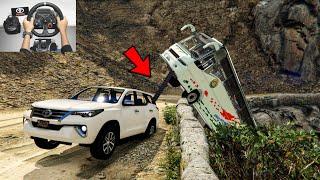 Toyota Fortuner Towing Crash Volvo Bus | Aggressive Driving Cause Accident | Realistic Off-Roading