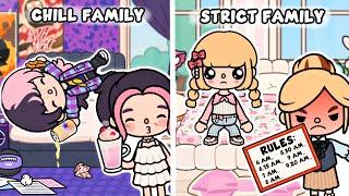 Strict Family ️ vs. Chill Family  | Sad Toca Life Story | Toca Boca World