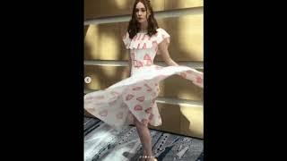 Karen Gillan happy upskirt (Endgame's Los Angeles press conference)