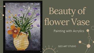 How to Paint a Flower Vase? || Geo Art Studio