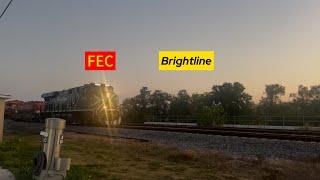 Some Brightline & FEC trains & the Crew 10 rocket launch